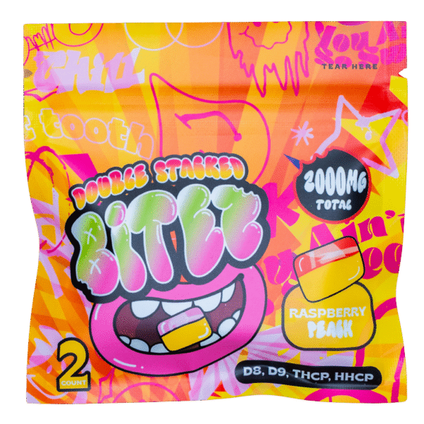 BITEZ - Delta-8 + Delta-9 + THCP + HHCP 2000MG Gummies - Raspberry Peach
